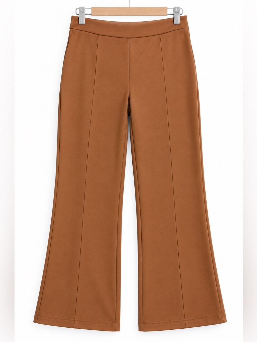 Bagatelle Collection Faux Suede Wide Leg Pull On Pants Camel Brown Size L
